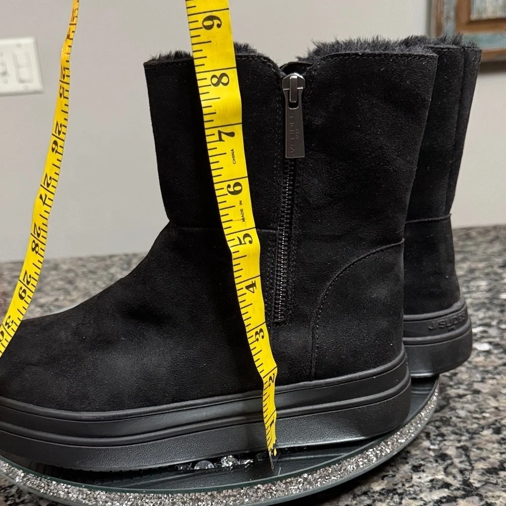 J Slides suede leather waterproof Black Winter ankle Boots NEW 8.5